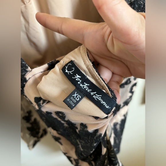 FOR LOVE AND LEMONS San Marcos Nude Black Lace Mini Dress Long Sleeve Small - Picture 4 of 4